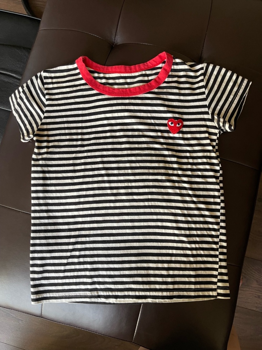 Black & White Striped Play Heart Tee